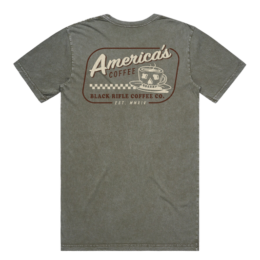 Black Rifle Diner Washed T-Shirt, Moss Stone, S